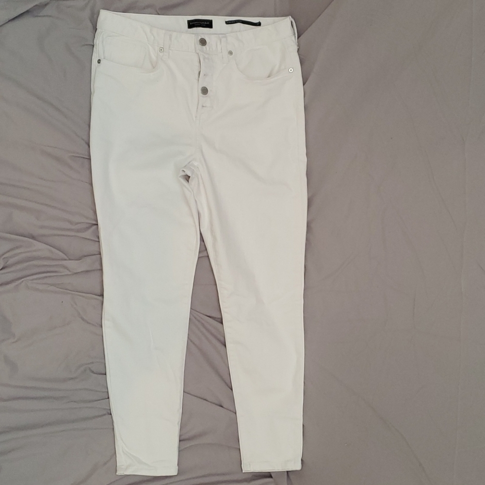 Banana Republic White Button Fly Jeans